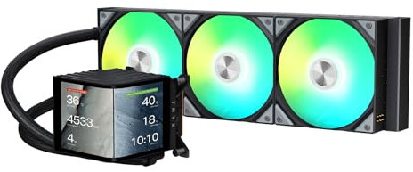 TRYX Panorama 360 ARGB 360mm AIO 6.67'' AMOLED Curved Screen 3D Anamorphic Effect Display Customizable AIO Cooler 360mm Asetek 8th Gen V2 320w TDP Magnetic ARGB Fan Intel LGA 1851/1700 AMD AM5/AM4