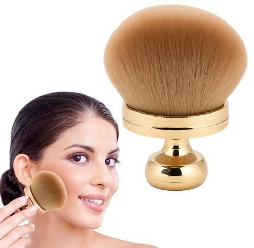 Pilzförmiger Foundation-Pinsel, 2025 Neust Makeup-Pinsel, Weicher Concealer Applikator, Foundation Puderpinsel, Blush & Foundation Pinsel Kosmetik (Braun und Gold)