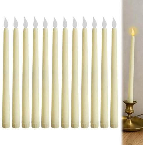 12 Pièces Bougie LED Flamme Vacillante, Bougies à LED Fausse Bougie, Flamme Lumière Chaude Vacillante Pour Maison, église, Fête, Noël Décoration