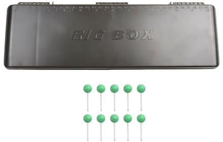 Durlo Große Rig Safe Magnetische Angel-Aufbewahrungsbox, Wasserdichter Bumping Tackle Organizer, mit 10 Fixierern ABS-gefütterte Karpfenangelausrüstung 34,5 cm