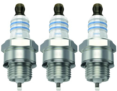 3 Stück Zündkerze für Bosch Spark Plug, Hochwertige Zündkerzen für Gartengeräte Motorgeräte, Optimale Alternative zu NGK Zündkerzen, Perfekt für Rasenmäher & Motorsägen
