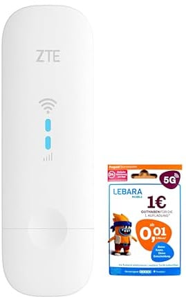 ZTE MF79U Wingle CAT4-4G modem USB sbloccato, Wi-Fi da viaggio conveniente, 150 Mbit/s, porte antenna esterne, bianco inclusa scheda SIM Lebara