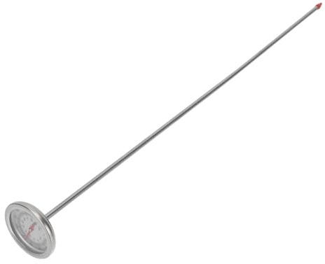 Anneome Langes Bodenthermometer aus Edelstahl 50cm mit Temperaturfühler Gartenzubehör für Kompost und Boden Präzises Temperaturmessgerät 10 Bis 100 °C