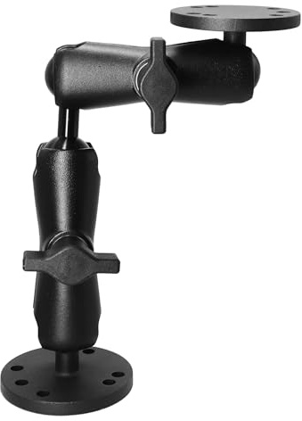 AGEofDMS 1-Zoll-AMPS-Halterung, Doppelarm mit 25 mm/1''/C-Kugeladapter, Vollaluminiumguss, kompatibel mit RAM, geeignet für Repository, LKW, Gabelstapler, etc.