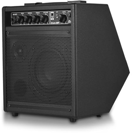 Generic Electronic Drum Speaker, Portable BT Practice Drum Amplifier with Headphone Output, for Electric Drums Keyboard Guitars Home Practice Rehearsals (UK Plug)
