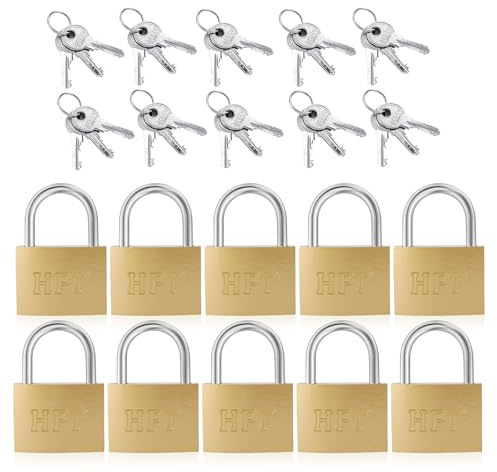 Nimblyne Lot de 10 cadenas avec clé, 30 mm, petit cadenas à fermeture identique pour valises, armoires, casiers, casiers, non ouverts