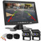 podofo K0083 Dual Backup Camera + 7 inch Monitor Kit, 12V-24V, Rear View Cameras with 18 IR Night Vision Waterproof Reverse Camera for Truck RV Bus Parking Assistance System