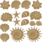 GRAZDesign Wandtattoo Bad Muschel & Meer Set Wandaufkleber Maritime Deko wasserfest - 081 hellbraun