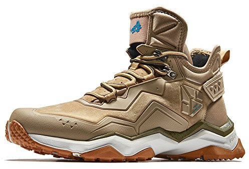 RAX Herren Mid Multifunktionale V-tex wasserdichte Wanderstiefel Outdoorschuhe, Hellkhaki, 41 EU
