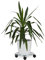 Relaxdays 2X Pflanzenroller, Blumenroller mit Bremse, rund, Blumentopfuntersetzer aus Stahl, HBT: ca. 6 x 32 x 32 cm, Silber