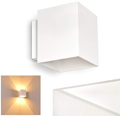 HOFSTEIN Wandlampe Laforsen aus Metall in Weiß, moderne Wandleuchte im Retro/Vintage-Design mit Up & Down-Lichteffekt, G9, Wohnzimmer, Schlafzimmer, Esszimmer, Flur