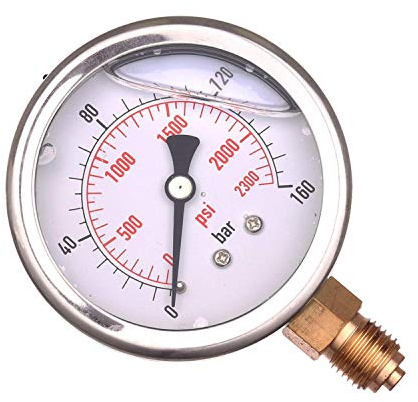 63mm 0-160 BAR 0-2300 PSI Glyzeringefüllt Hydraulische Druckmessgerät Manometer Glyzerin Messgerät