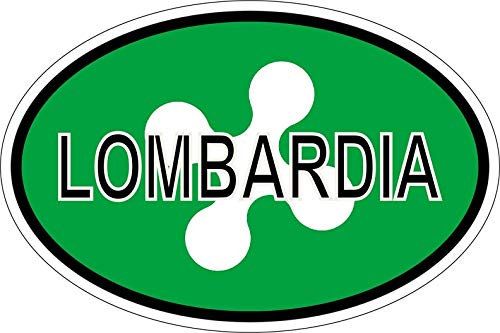 Akachafactory Sticker oval flag vinyl country code italy lombardy