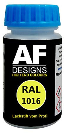 Alex Flittner Designs Stylo Peinture Ral 1016 Jaune Soufre Brillant Mat Soie 50ml Séchage Rapide Acrylique Peinture de Laura - RAL1016 Jaune Soufre Brillant