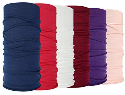 Yowablo Kopf Gesicht Abdeckung Rohr Bandana Schal Mütze 6PCS Unisex Dustproof Outdoor Sports (6pcs,A)