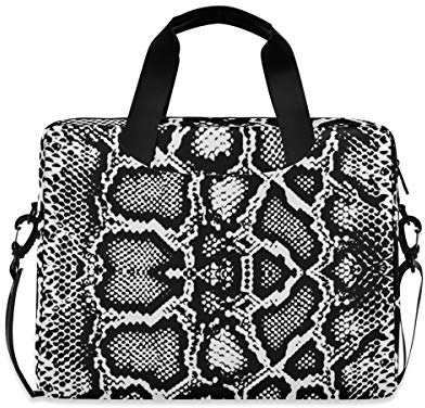 PUXUQU Serpentin Schlange Haut Druck Laptoptasche 15.6 Zoll Laptop Tasche Aktentasche Hülle Notebooktasche Handtasche Schulter Tasche für Uni Arbeit Business