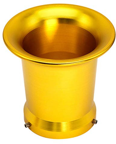 Motorrad Luftfilterbecher 50mm, CNC Aluminiumlegierung Luftfilter Ansaugtrichter Universal Modifikation Luftfilterbecher kompatibel mit PWK 21/24/26/28/30 mm Vergaser, Gold