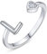 PEARLOVE Damen Mädchen Buchstabe Ring, 925 Sterling Silber Verstellbare Offener Ring mit Buchstaben für Frauen Stapelbare Alphabet ringe von A bis Z