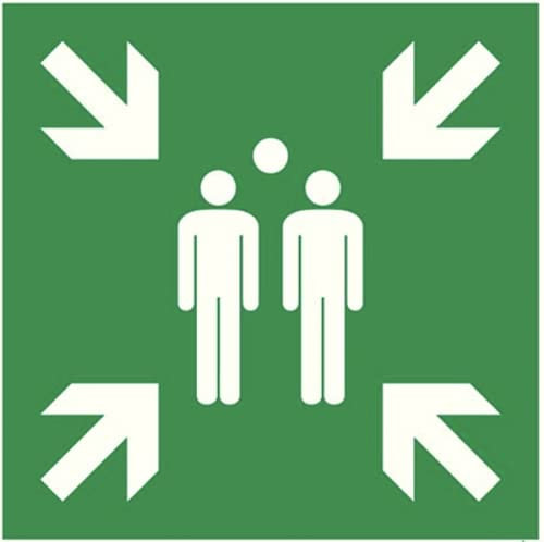 Schild Sammelplatz 40x40 cm Kunststoffplatte Nachleuchtend