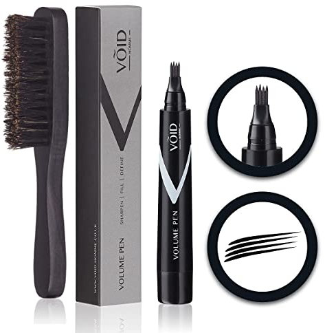 VOID Homme Bartstift (Hellbraun) Herren-Bartfüller und Bartstift mit Bartbürste, Bart Farbe Schwarz und Bartfüller zum Füllen, Bartfüller stift, Bart färben schwarz, Wasserfester Bartstift, Beard Pen