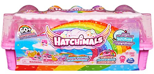 Hatchimals Family Adventures Eierkarton mit Katzen-Familie, Spielset mit 10 CollEGGtibles-Figuren und 2 Zubehörteilen, Spielzeug für Mädchen ab 5 Jahren