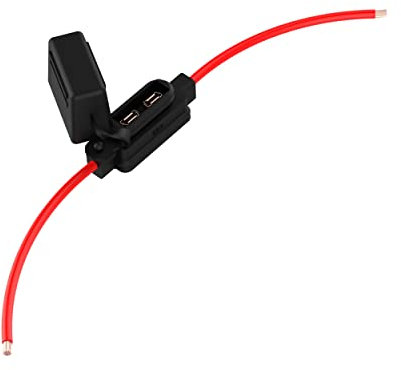 AUPROTEC Sicherungshalter normOTO für ATO Sicherungen mit 2,5 mm² Kabel rot Spritzwassergeschützt IP56 mit elastischem Deckel für Flachstecksicherungen bis 30A