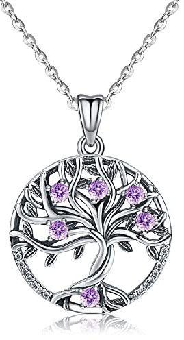 Odinstone Collier Arbre de Vie Femme Argent 925 Pendentif Arbre Famille Bijoux Cadeaux pour Maman Bijoux Mères