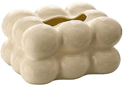 SM SunniMix Taschentuchbox-Abdeckung, dekorativer rechteckiger Gesichtspapierhalter für das Büro im Auto, Weiß