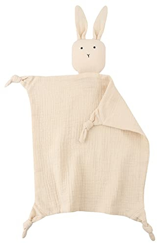 ISAKEN Schmusetuch Baby, Schmusetuch Schnuffeltuch Kuscheltuch Musselin Baumwolle Babydecke mit Hase Puppe Komfort für Neugeborene Babys & Kleinkinder, Baby Geschenk zur Geburt Junge & Mädchen