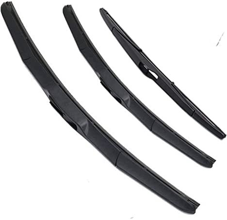 CRILI Juego De Escobillas Limpiaparabrisas Delanteras Y Traseras, para P&eugeot 206 Hatchback 2001 2002 2003 2004 2005 2006 Juego De Escobillas Limpiaparabrisas Delanteras Y Traseras