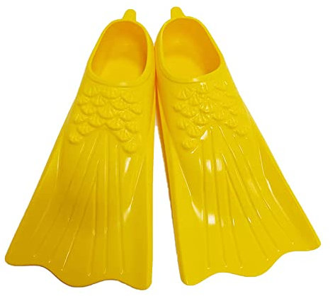 ENEN Schwimmflossen, Schnorchelflossen kurz Verstellbare Flossen für Kinder Erwachsene zum Schnorcheln, Schwimmen (Gelb,XS(29-32 Meter))