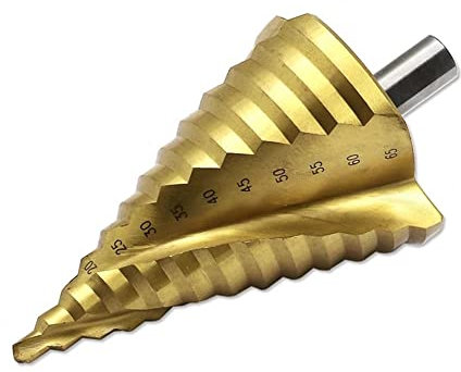 1pc 6-65mm Acier Haute Vitesse avec perceuse étagée revêtue de Titane HSS rainure en Spirale pagode Trou Cutter métal Acier Foret étagé