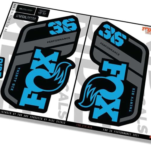 Fox 36 Performance 2021 Fork Decals - Blue - Licensed by Fox GLOSS