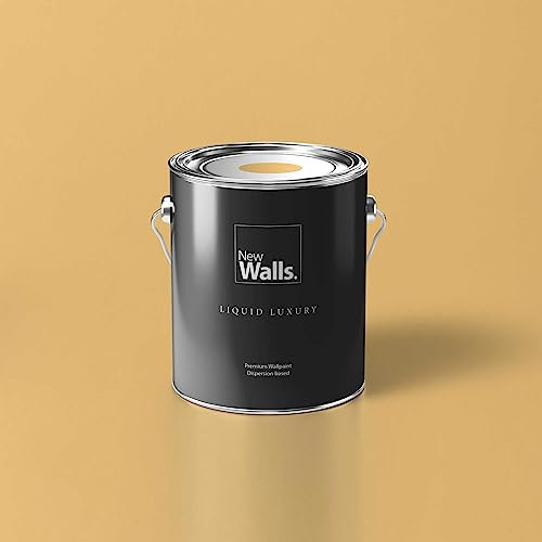 Premium Wandfarbe Gelb, Gold Liquid Luxury Dispersionsfarbe für Innenräume – 5 L