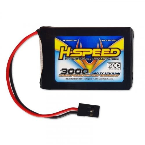 H-SPEED LiPo-Akku, 3,7 V, 3000 mAh (61 x 46 x 9 mm) für Radio Sanwa MT-44
