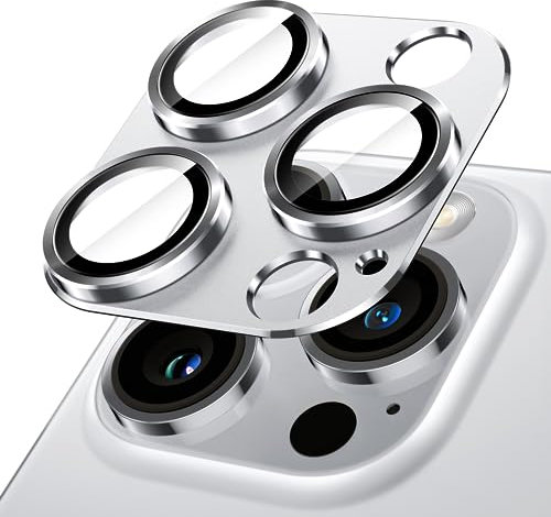 JETech Protection Objectif Caméra pour iPhone 14 Pro 6,1 Pouces et iPhone 14 Pro Max 6,7 Pouces, Verre Trempé 9H Anneau, Lot de 1 (Argent)