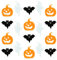 Oblique Unique® Halloween Filz Konfetti Set Orange Weiß Schwarz Tischdeko Halloween Grusel Party Fasching Motto Party Basteln