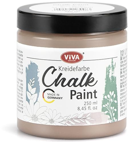 Viva Decor Chalk-Paint - Warm Taupe - Beige 250ml - Kreidefarbe für Möbel, Wand und Deko, Mattes Finish, Hochpigmentiert, Ideal für Shabby Chic & Vintage für Holz und andere Oberflächen