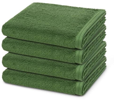 Vossen - 4 teiliges Frottier-Set - Vegan Life (4 X Handtuch im Set) - 580 g/m2 - Baumwolle - Frottee - saugstark - weich und flauschig - Clover