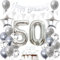 Silber 50 Geburtstag Luftballons, 50 Silber Geburtstagsdekoration Silber, Ballon 50 Geburtstag Frau Mann, Silber Geburtstagsdeko 50 Jahre, Silber Luftballon 50. Geburtstag Party Dekoration