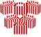 Skyygemm 24 Stück Karneval Zirkus Giebel-Leckerli-Boxen rot und weiß gestreiftes Papier Geschenkboxen Snack Goodie Cases für Geburtstag Karneval Mottoparty Dekorationen, 15,2 x 8,9 x 8,9 cm