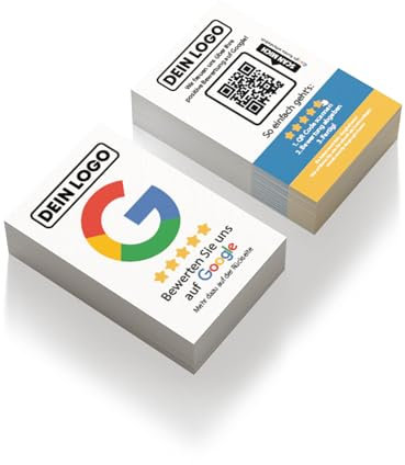 bewertly Google Bewertung Visitenkarte im Kreditkartenformat – Sofortige Bewertungen per QR-Code, Personalisierbar, Steigern Sie Ihr Kundenfeedback (100)