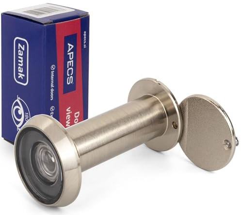 APECS Spioncino per porta con privacy per foro 50-90 mm, diametro 16 mm, colore nichel, modello 6016/50-90-NIS