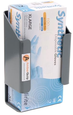 AmberQuip Disposable Glove Box Holder. Ideal Storage Tradesman Van, Workshop, Garage. Wall Mountable. Gery PVC. (Small Holder)
