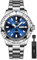 OLEVS Silber Uhr Herren Edelstahl mit Datum Business Kleid Armbanduhr Herren Wasserdicht Mode Metall Analog Herrenuhren Blau Zifferblatt Elegante Quarz Großes Uhren für Männer Leuchtend Geschenke