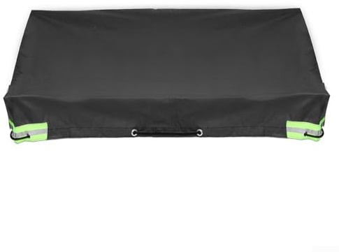 Housse de remorque résistante et plate avec corde de bâche, bâche imperméable et coupe-vent avec bandes réfléchissantes, bâche renforcée avec coins renforcés pour caravanes de camping, 208x114x13cm