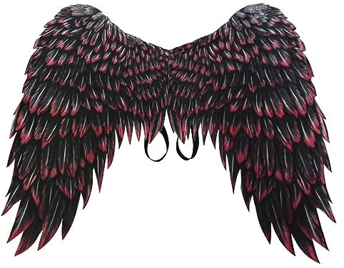 Wedhapy Alas de ángel Alas plegables impresas en 3D para adultos Cosplay Tela no tejida Alas de Halloween para niños adultos Alas negras con banda elástica para Carnaval de Halloween 38x30 inch