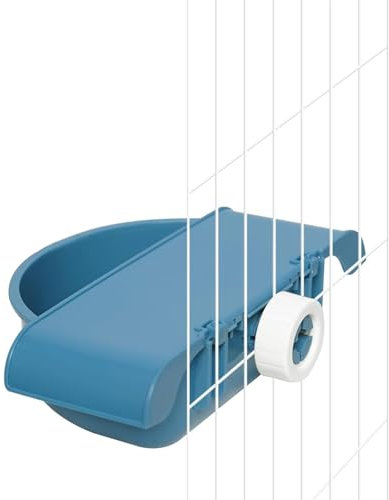 septillar Bain d'oiseaux pour Cage, Baignoire à Oiseaux Suspendue, Bol de Douche pour Perroquet, Perruche, calopsitte (Bleu)