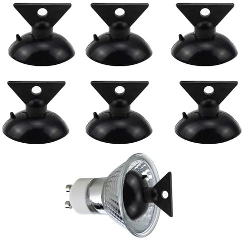 6PCS GU10 Black Suction Cups Light Bulb Removal Tool & Changer Sucker for High Ceilings Window Replacement Kit, 35mm