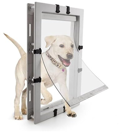 Puerta Abatible para Perros,Adecuada para Perros PequeñOs, Medianos Y Grandes, Acceso CóModo para Entrar Y Salir, Puerta para Perros Grandes, Ideal para Uso en Interiores Y Exteriores XL